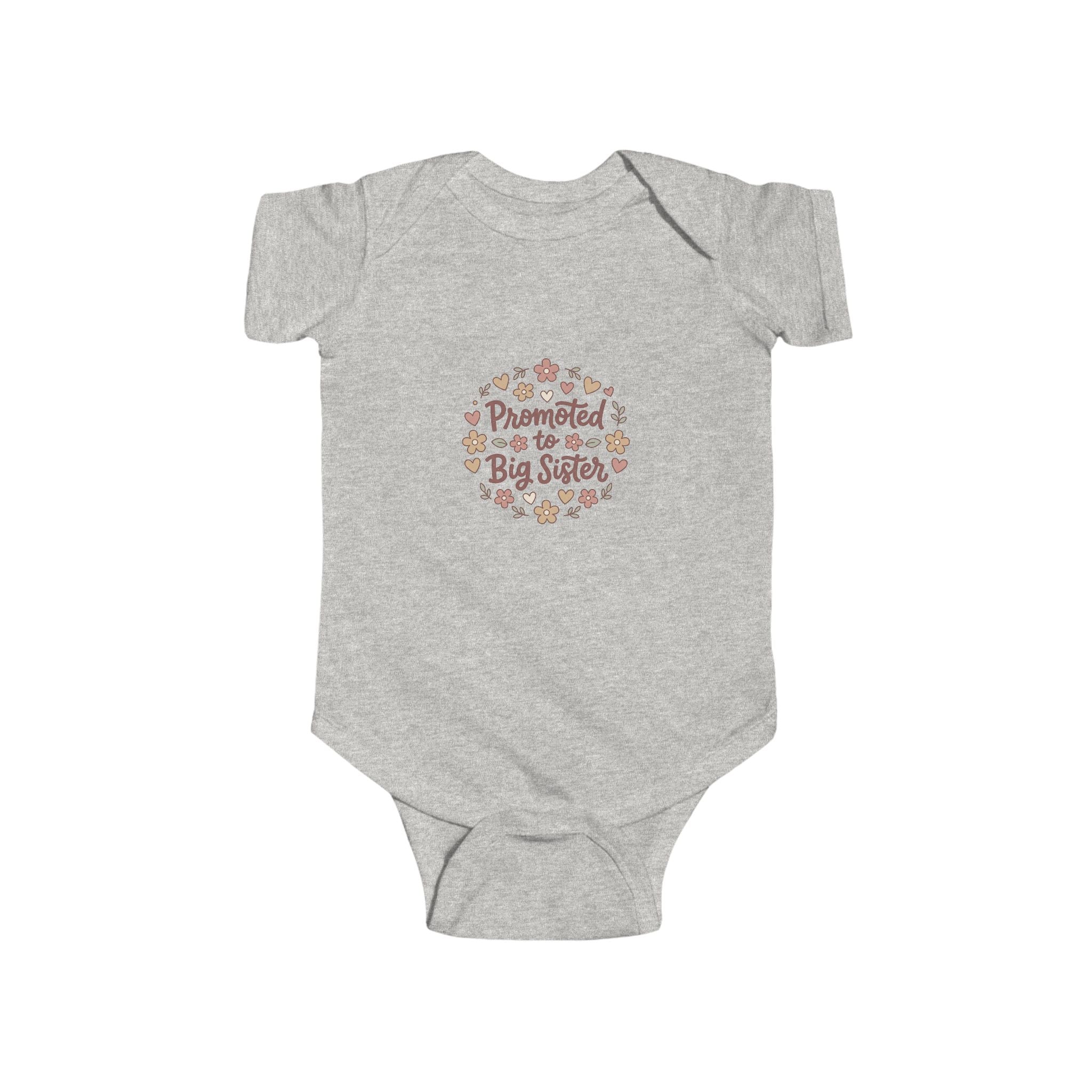 NB-24M Promoted to Big Sister Floral Infant Bodysuit