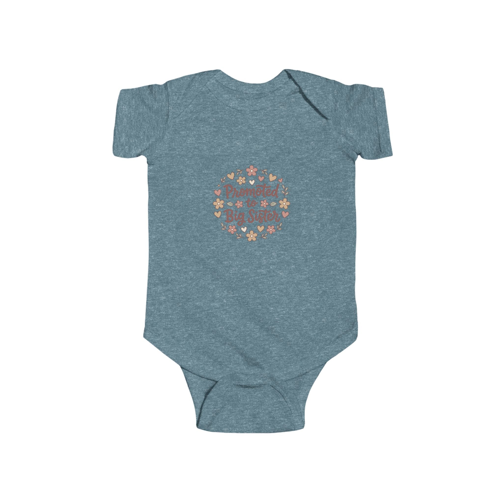 NB-24M Promoted to Big Sister Floral Infant Bodysuit