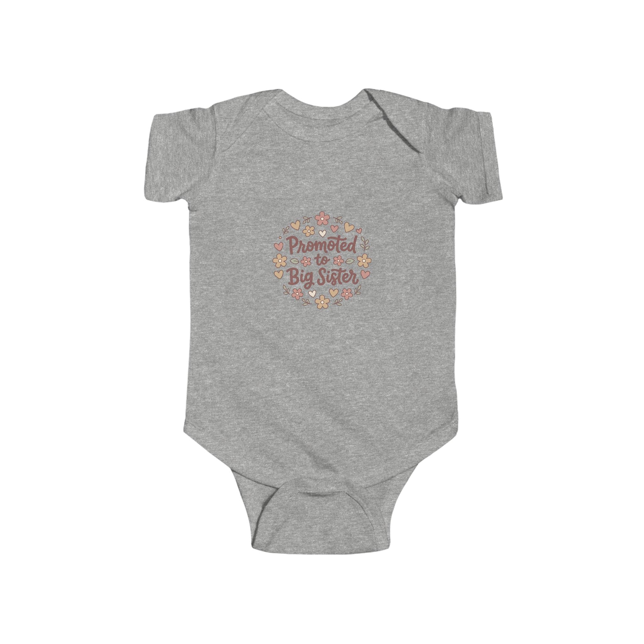 NB-24M Promoted to Big Sister Floral Infant Bodysuit