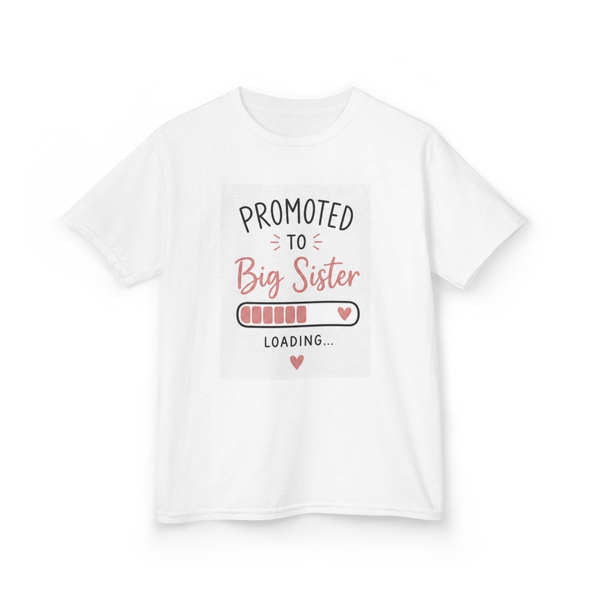 XS-XL Promoted to Big Sister Tee — Kids Announcement Shirt