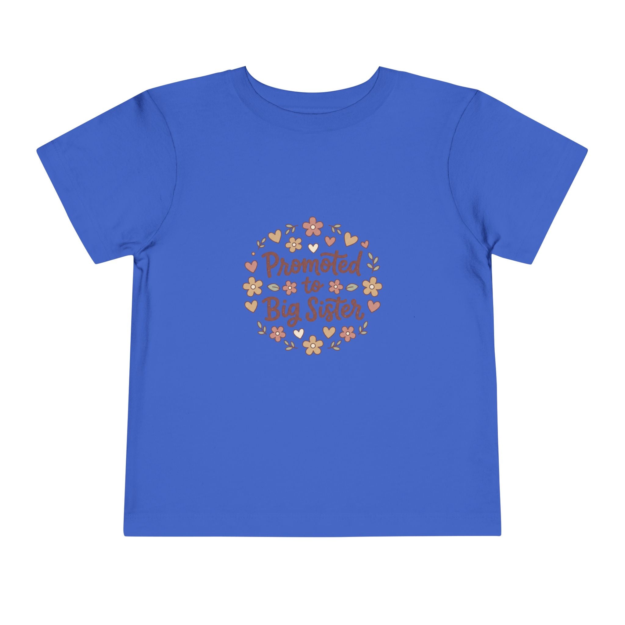 2T-5T Promoted to Big Sister Toddler Tee — Floral Announcement Shirt