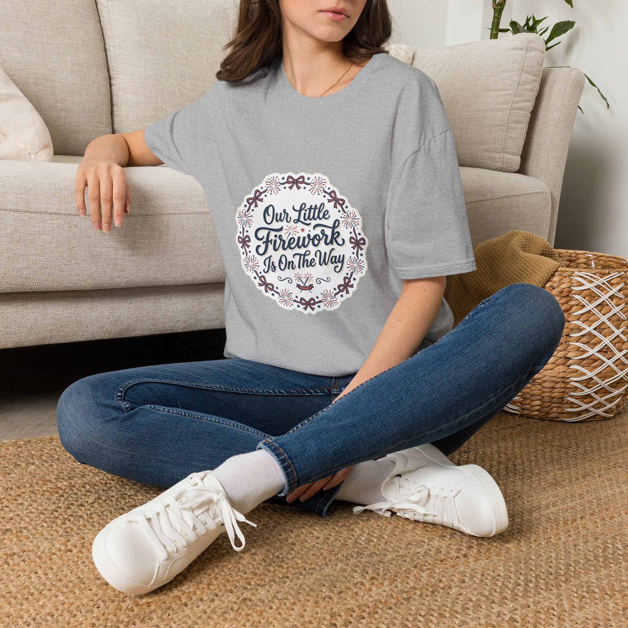 Our Little Firework Tee — "Our Little Firework Is On The Way" Pregnancy Announcement T-Shirt