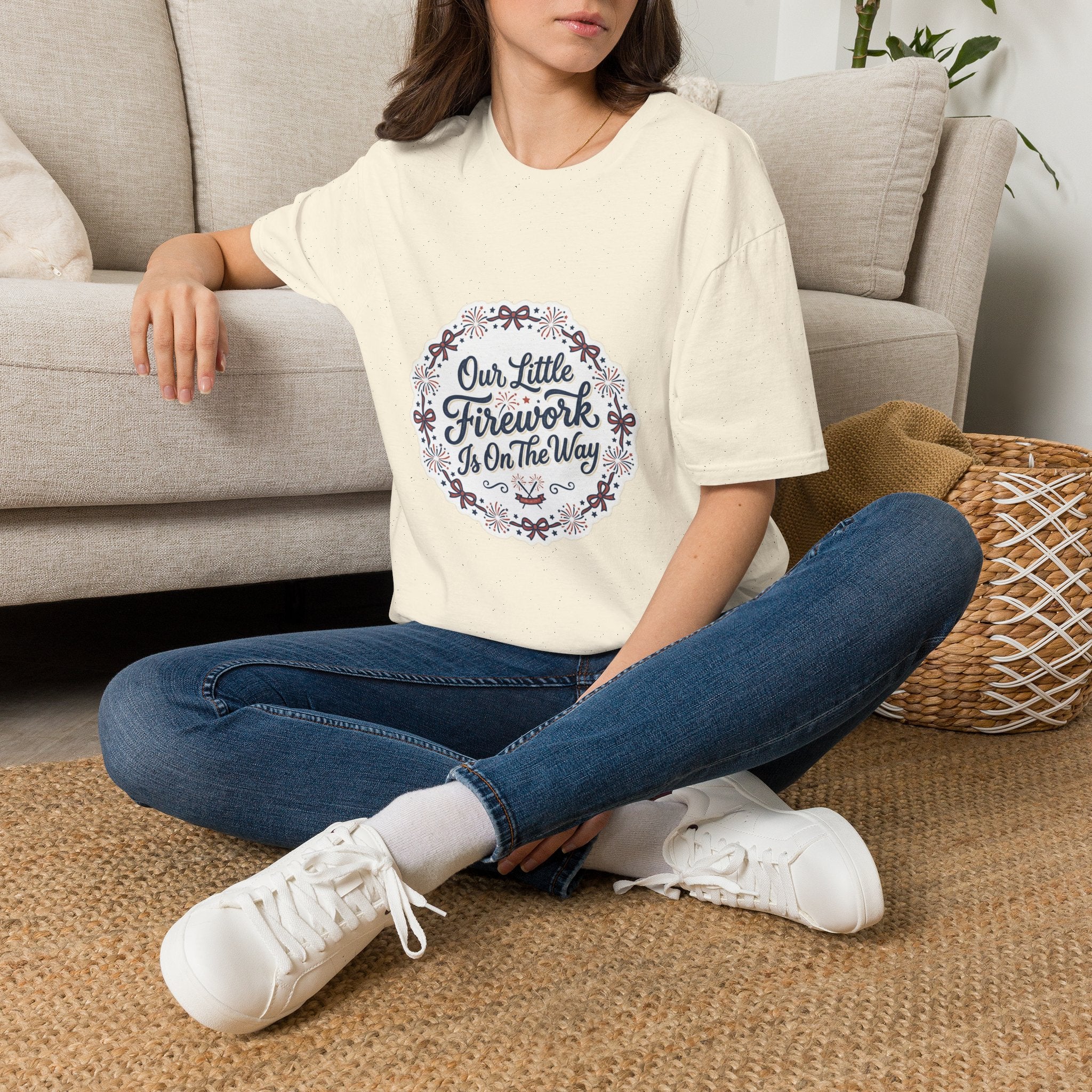 Our Little Firework Tee — "Our Little Firework Is On The Way" Pregnancy Announcement T-Shirt