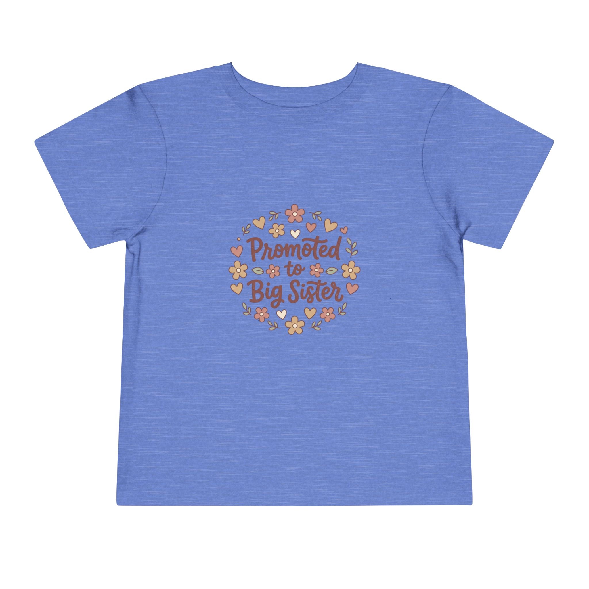 2T-5T Promoted to Big Sister Toddler Tee — Floral Announcement Shirt