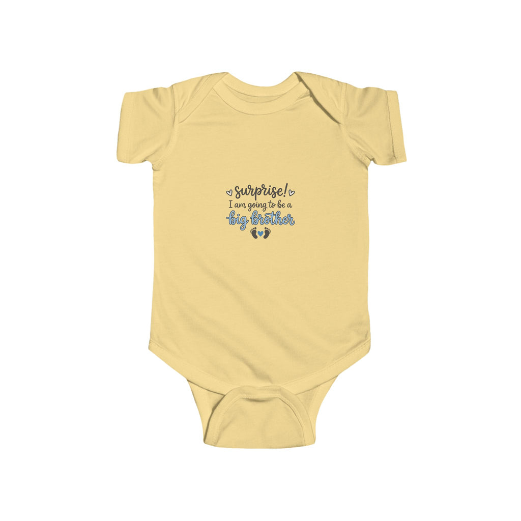 NB-24M Big Brother Announcement Infant Bodysuit – "Surprise! I'm Going to Be a Big Brother"