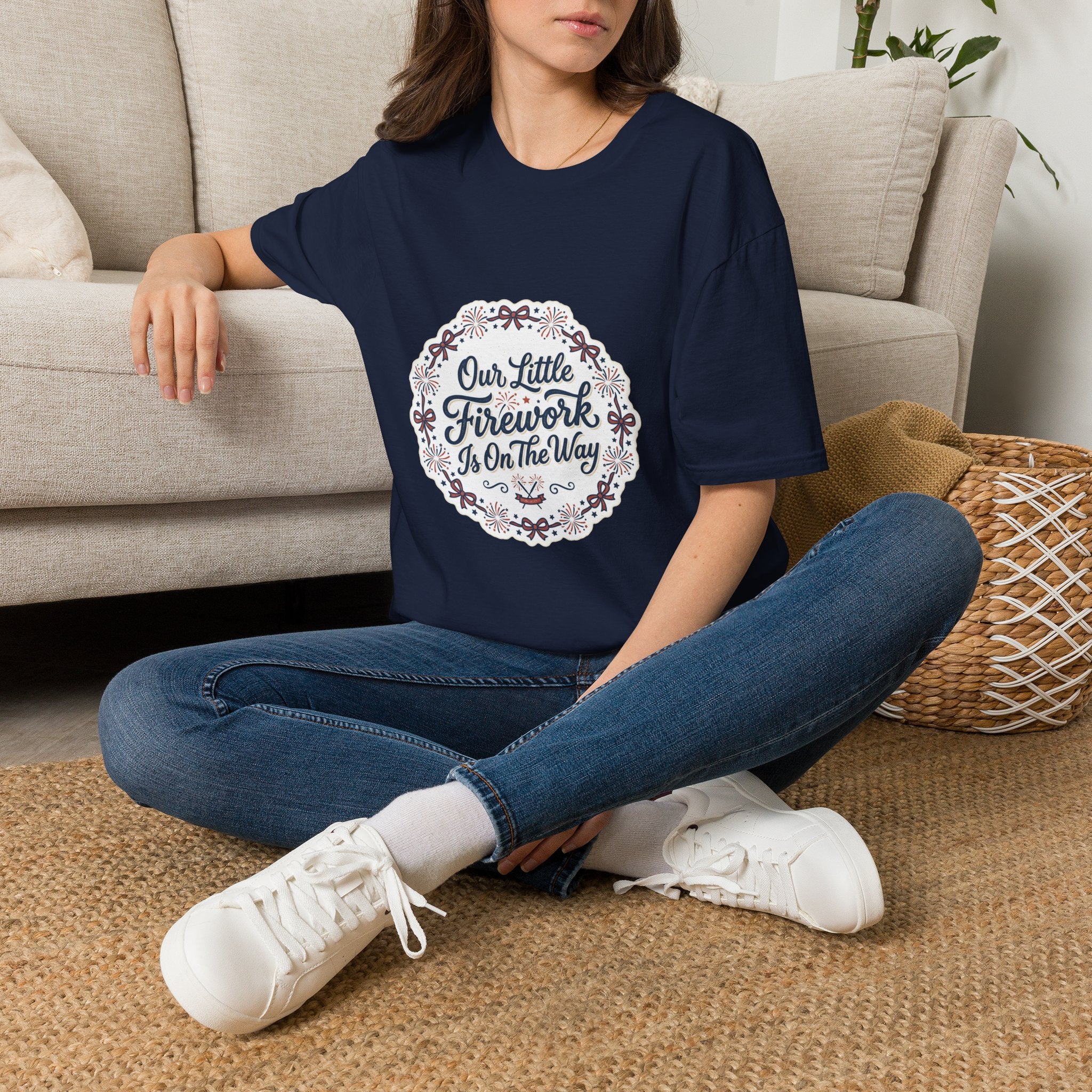 Our Little Firework Tee — "Our Little Firework Is On The Way" Pregnancy Announcement T-Shirt