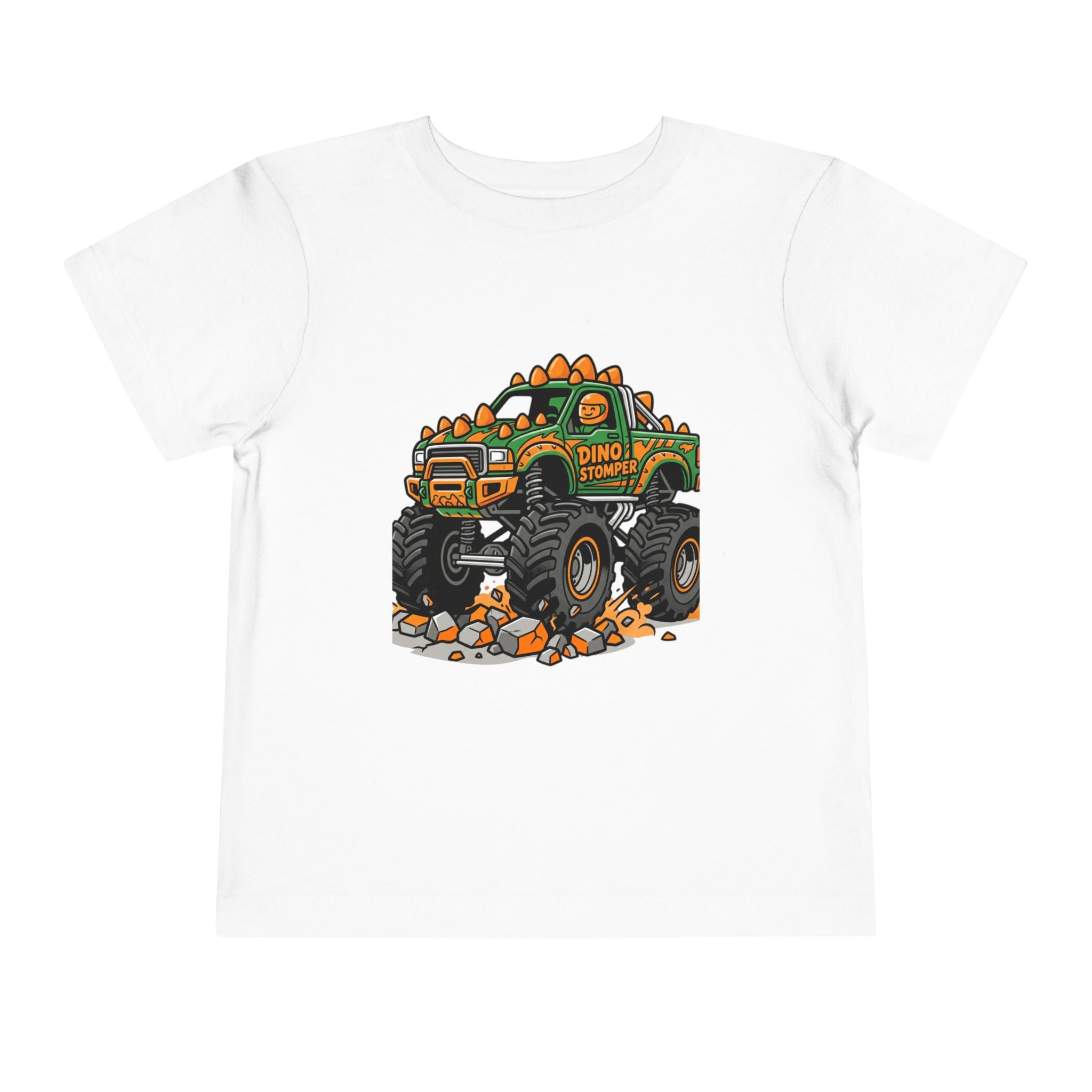 Toddler Tee - Dino Monster Truck Graphic Shirt for Kids