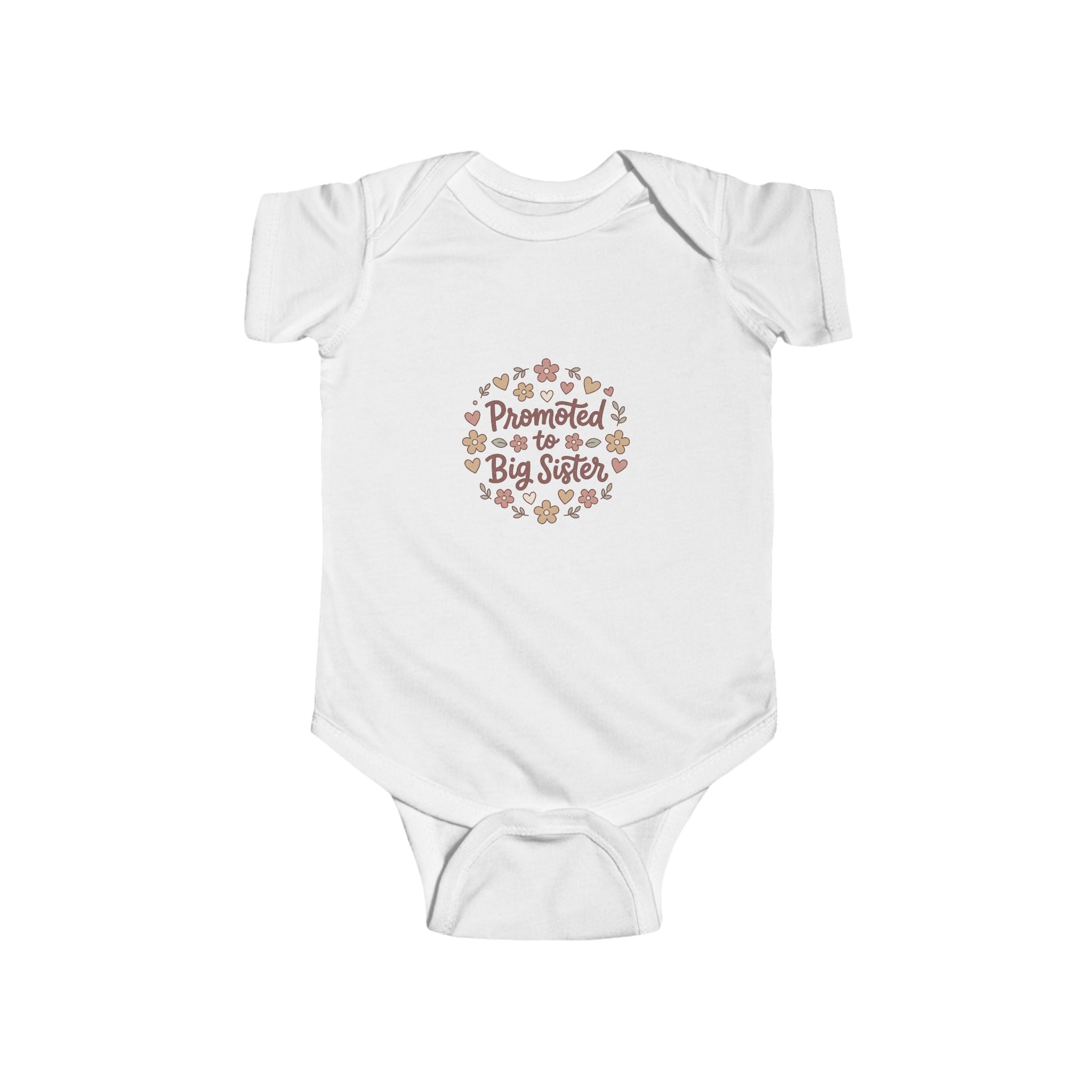 NB-24M Promoted to Big Sister Floral Infant Bodysuit
