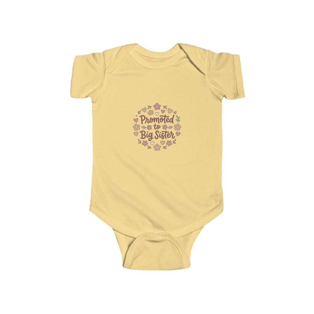 NB-24M Promoted to Big Sister Floral Infant Bodysuit