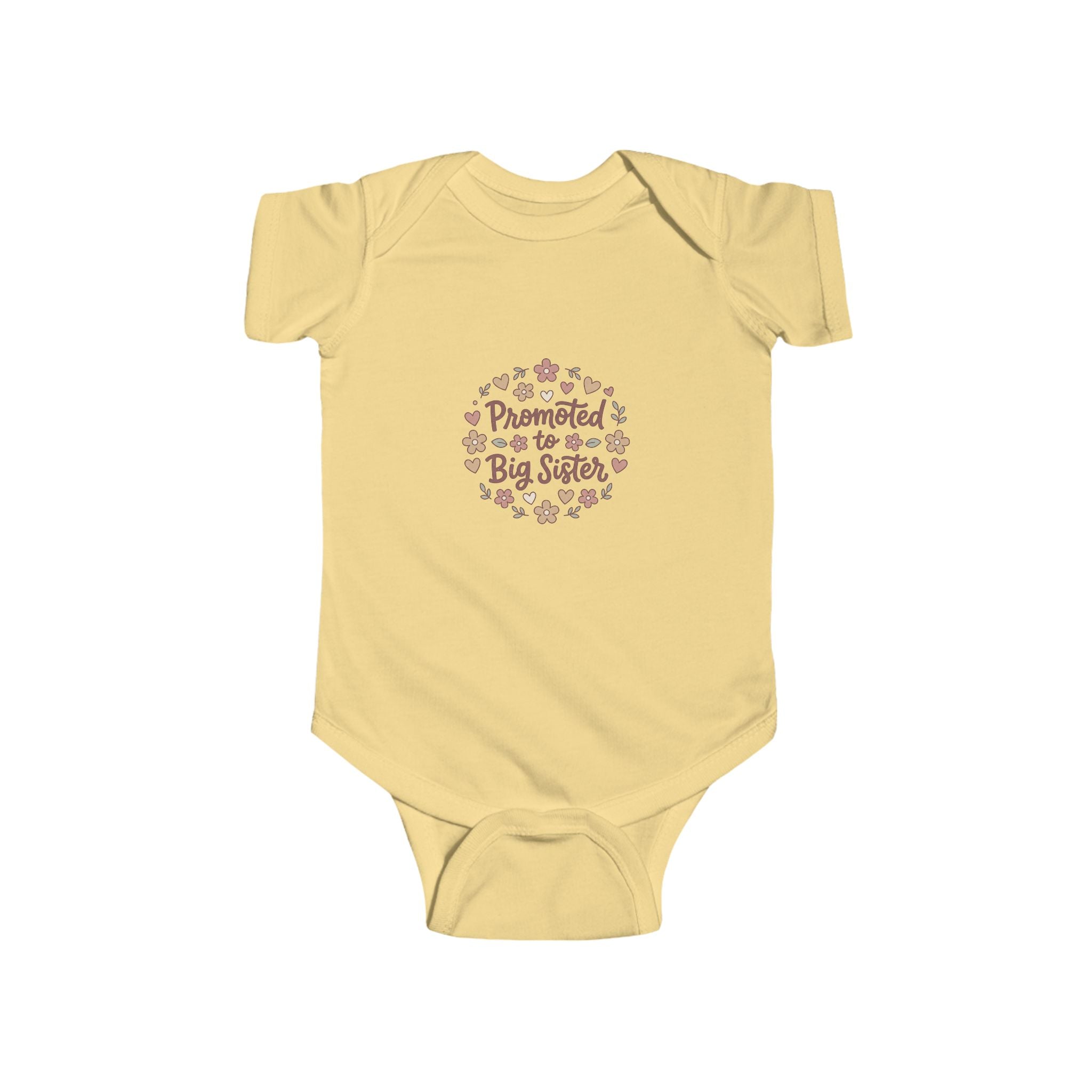 NB-24M Promoted to Big Sister Floral Infant Bodysuit
