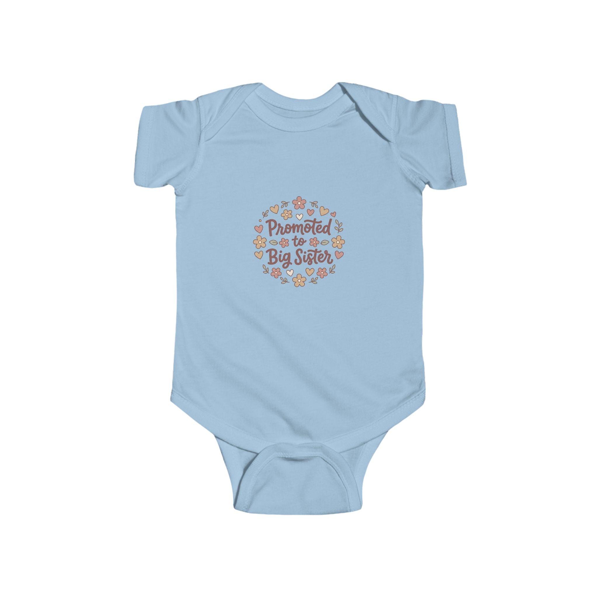 NB-24M Promoted to Big Sister Floral Infant Bodysuit