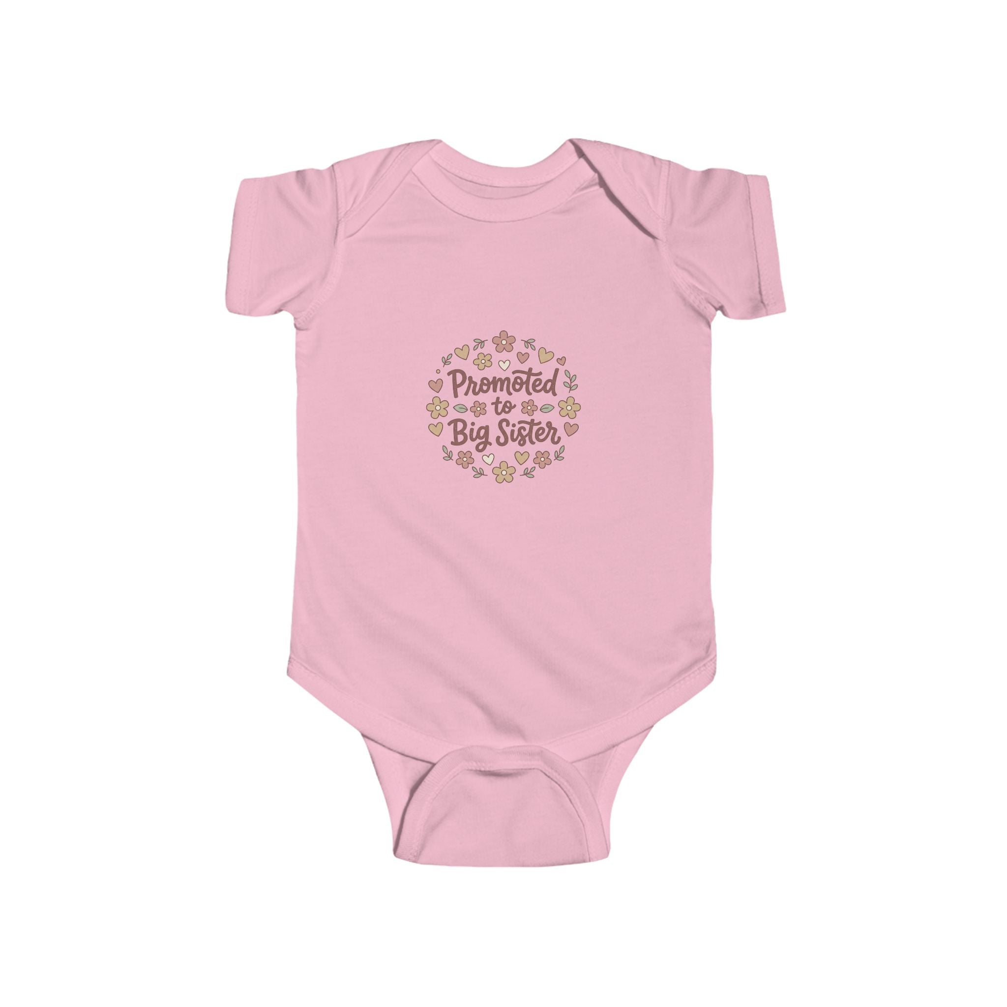 NB-24M Promoted to Big Sister Floral Infant Bodysuit