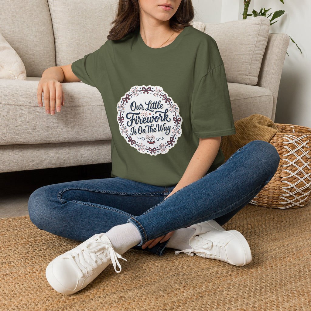 Our Little Firework Tee — "Our Little Firework Is On The Way" Pregnancy Announcement T-Shirt