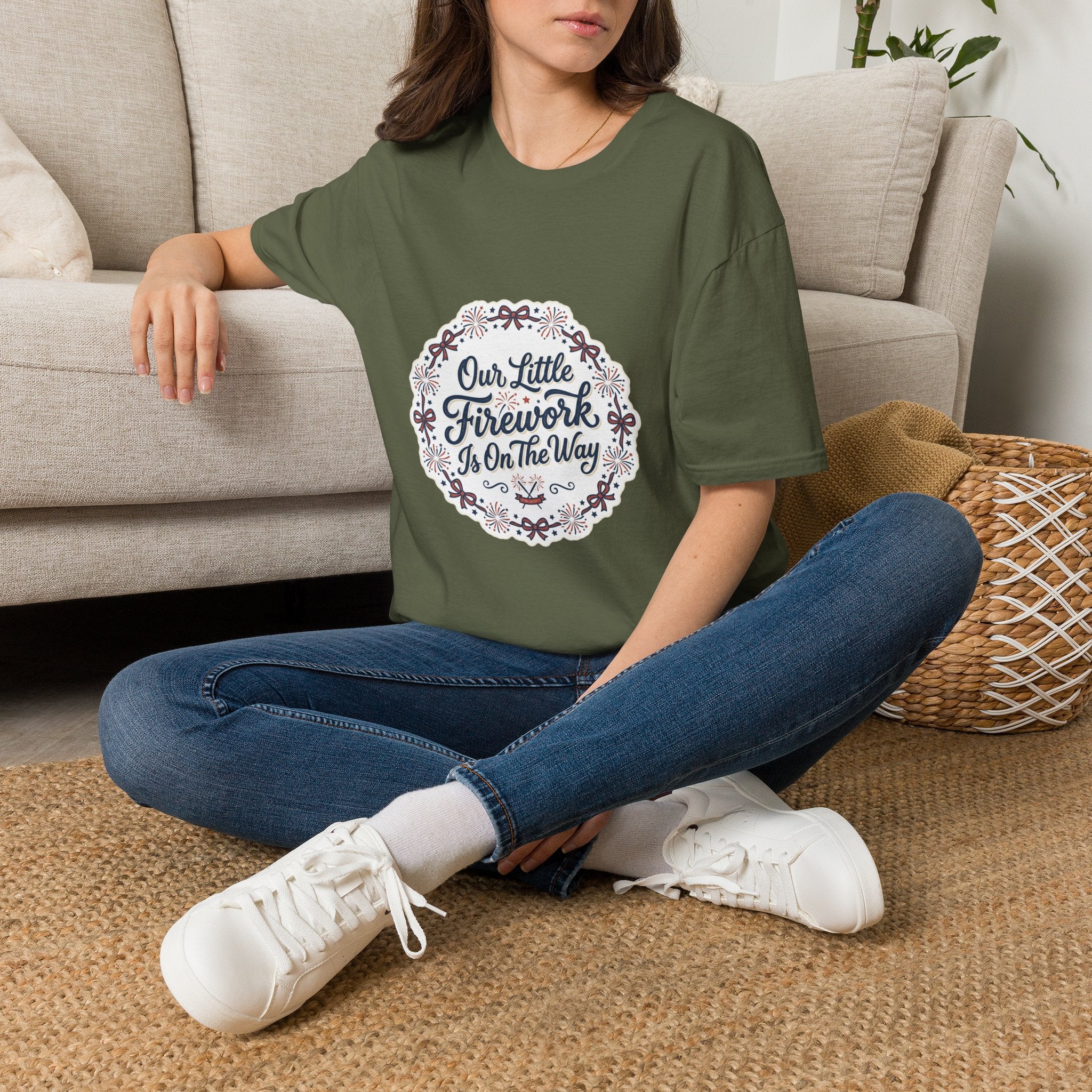 Our Little Firework Tee — "Our Little Firework Is On The Way" Pregnancy Announcement T-Shirt