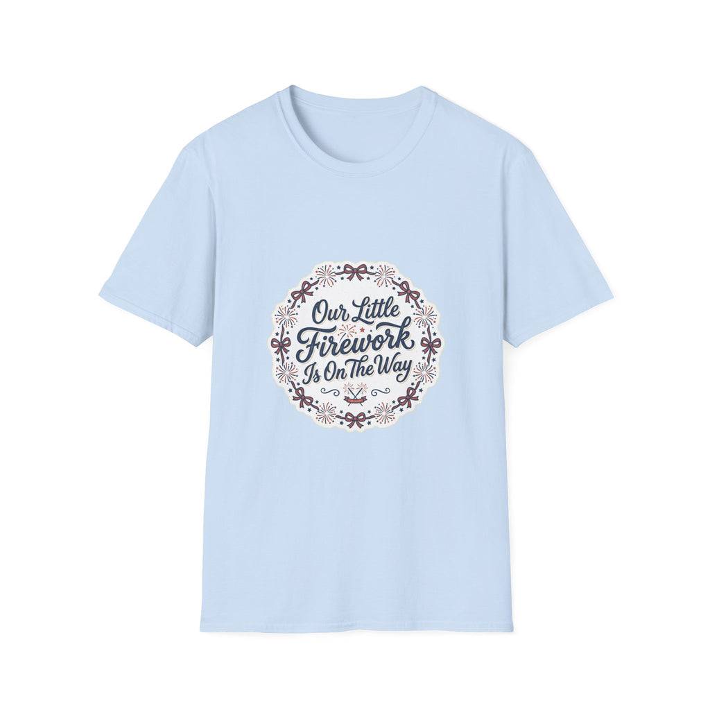 Our Little Firework Tee — "Our Little Firework Is On The Way" Pregnancy Announcement T-Shirt