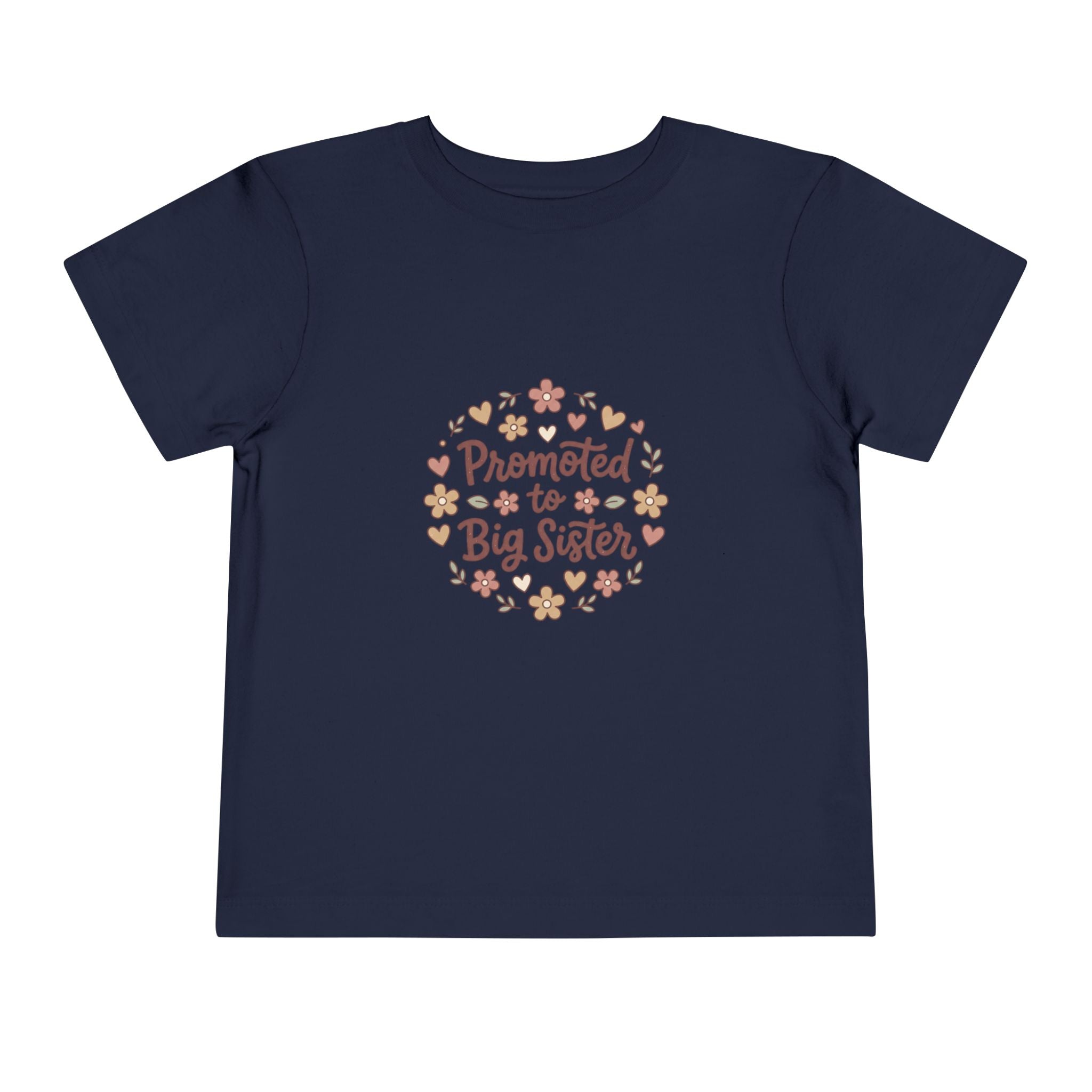 2T-5T Promoted to Big Sister Toddler Tee — Floral Announcement Shirt