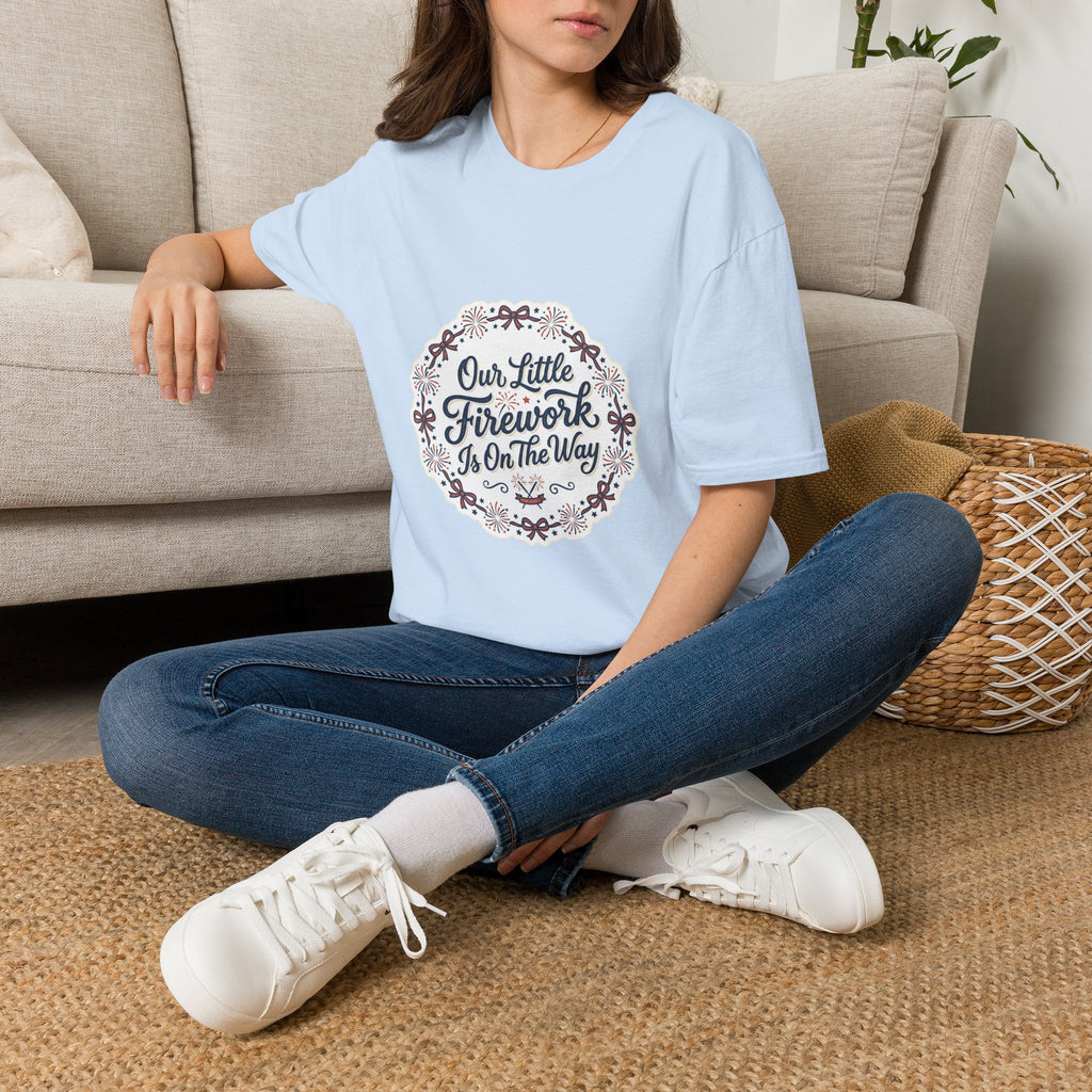 Our Little Firework Tee — "Our Little Firework Is On The Way" Pregnancy Announcement T-Shirt
