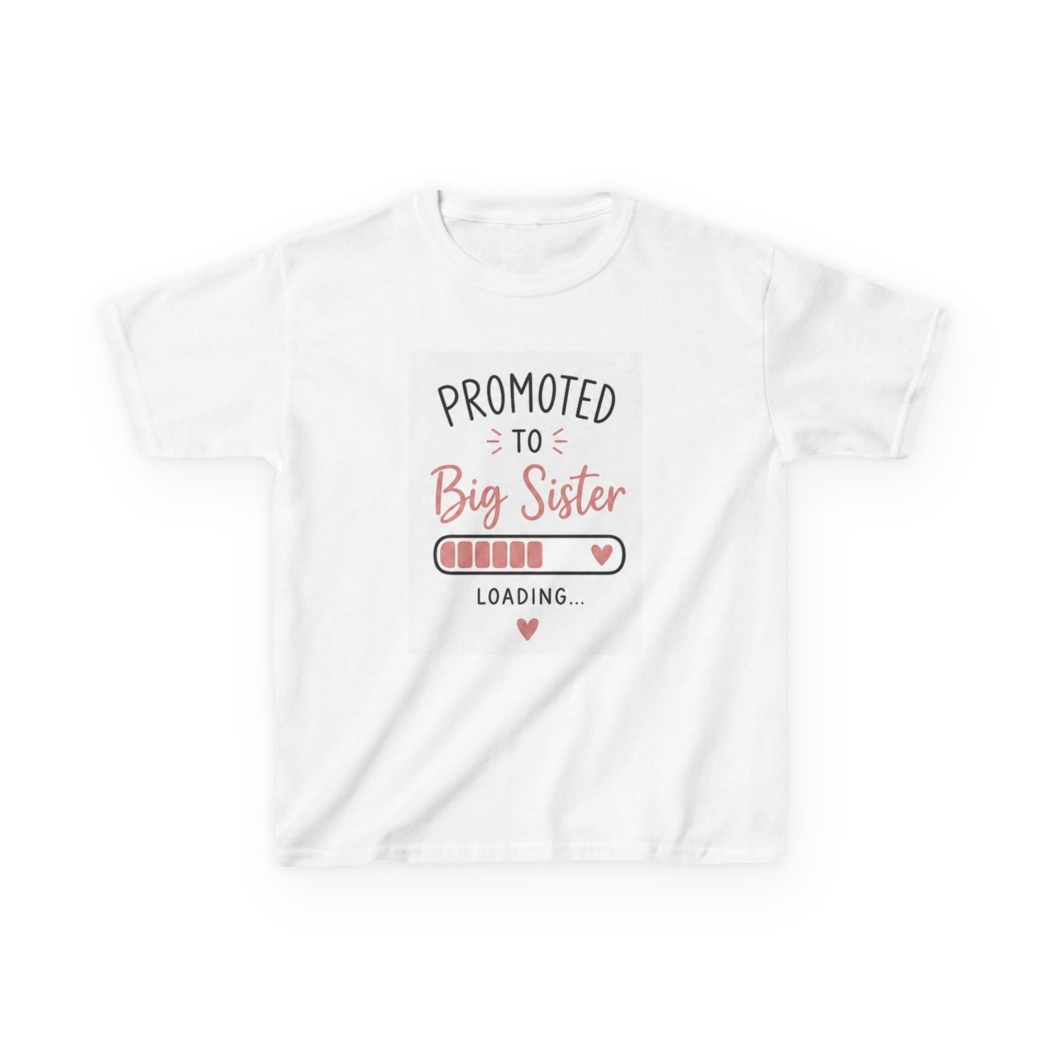 XS-XL Promoted to Big Sister Tee — Kids Announcement Shirt