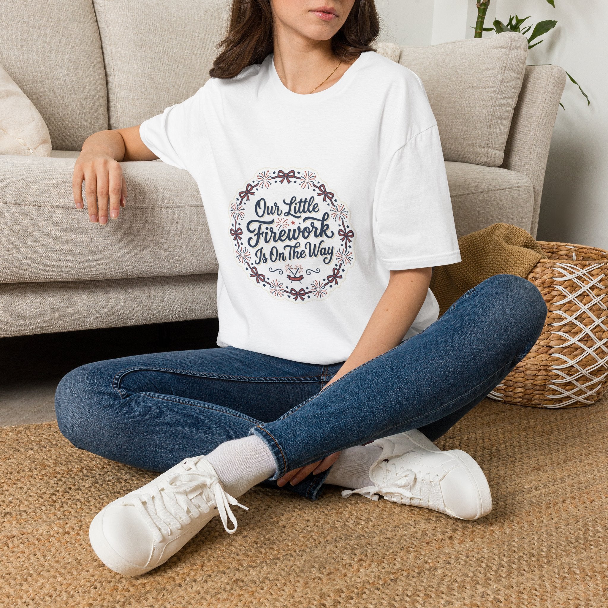 Our Little Firework Tee — "Our Little Firework Is On The Way" Pregnancy Announcement T-Shirt
