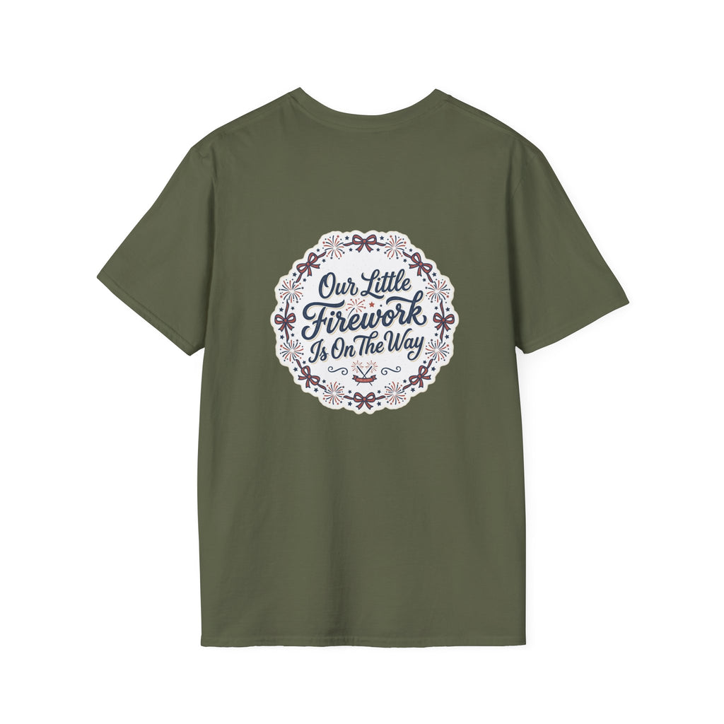 Our Little Firework Tee — "Our Little Firework Is On The Way" Pregnancy Announcement T-Shirt