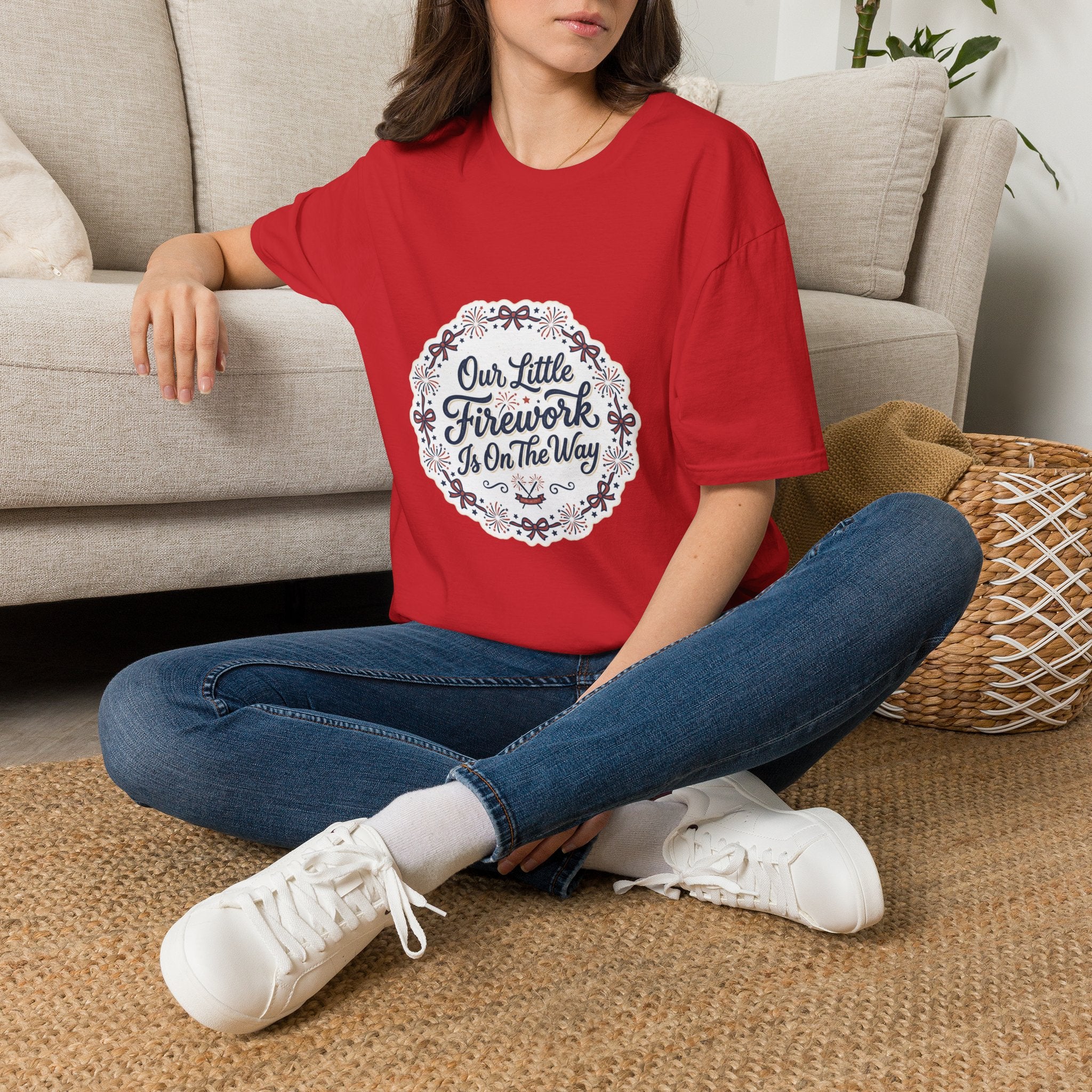 Our Little Firework Tee — "Our Little Firework Is On The Way" Pregnancy Announcement T-Shirt