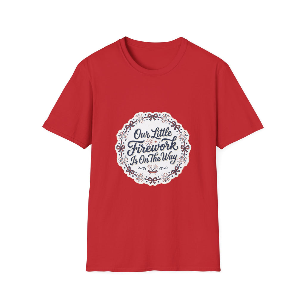 Our Little Firework Tee — "Our Little Firework Is On The Way" Pregnancy Announcement T-Shirt