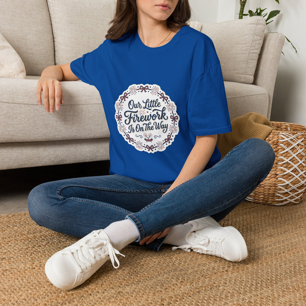Our Little Firework Tee — "Our Little Firework Is On The Way" Pregnancy Announcement T-Shirt