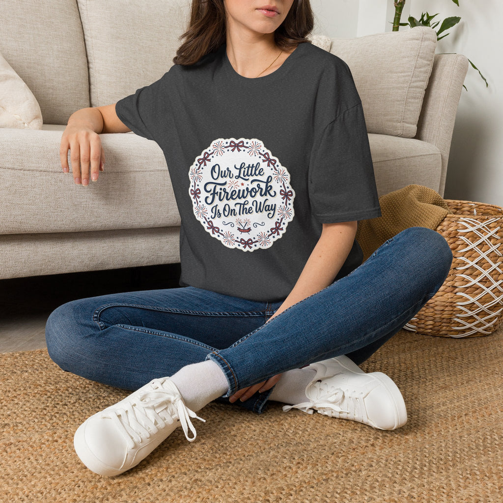 Our Little Firework Tee — "Our Little Firework Is On The Way" Pregnancy Announcement T-Shirt