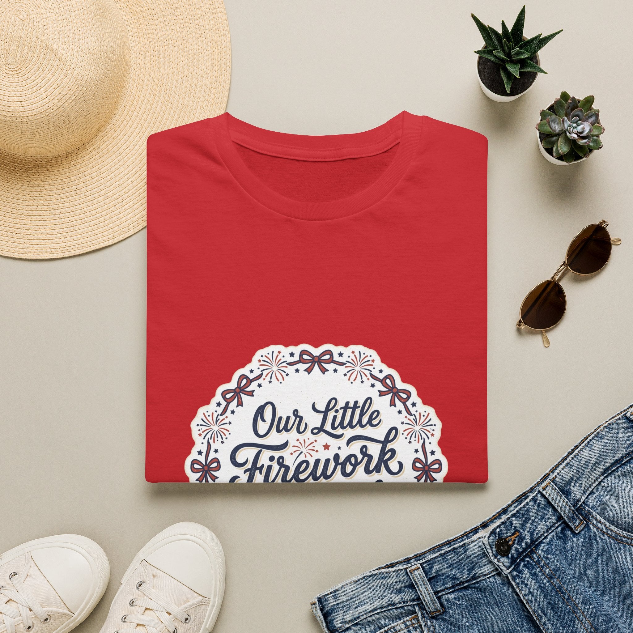Our Little Firework Tee — "Our Little Firework Is On The Way" Pregnancy Announcement T-Shirt