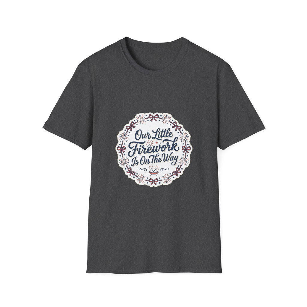 Our Little Firework Tee — "Our Little Firework Is On The Way" Pregnancy Announcement T-Shirt