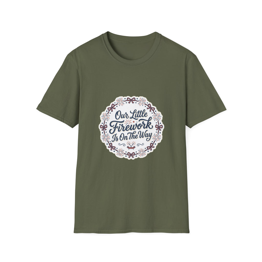 Our Little Firework Tee — "Our Little Firework Is On The Way" Pregnancy Announcement T-Shirt